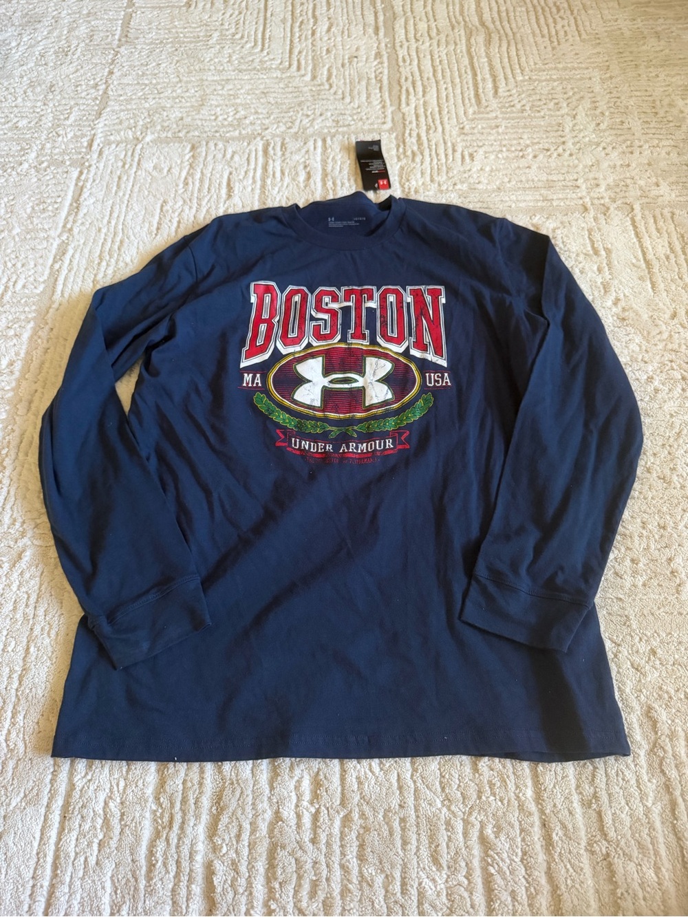 Under Armour Navy Long-Sleeve Boston Graphic Tee